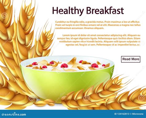 Breakfast Banner Design Morning Food And Hot Drinks Menu Vector