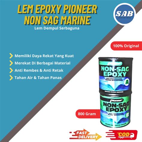 Jual Lem Epoxy Pioneer Non Sag Marine Gr Set Dempul Nat Keramik