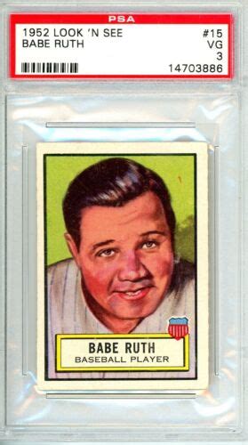 Look N See Babe Ruth Psa Graded Vg Cond Just Graded Invest