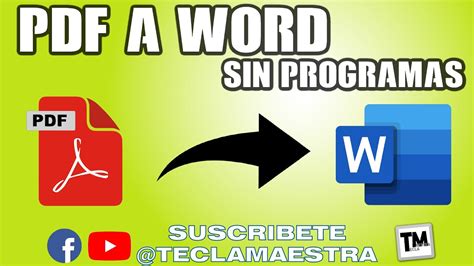 Convertir PDF A Word Sin Programas YouTube