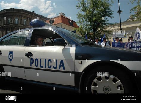 Skoda Octavia police car in Warsaw, Poland Stock Photo - Alamy