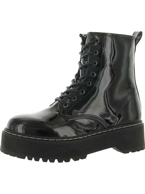 Buy Steve Madden Betty Pull On Lug Sole Combat Laceup Boots Black