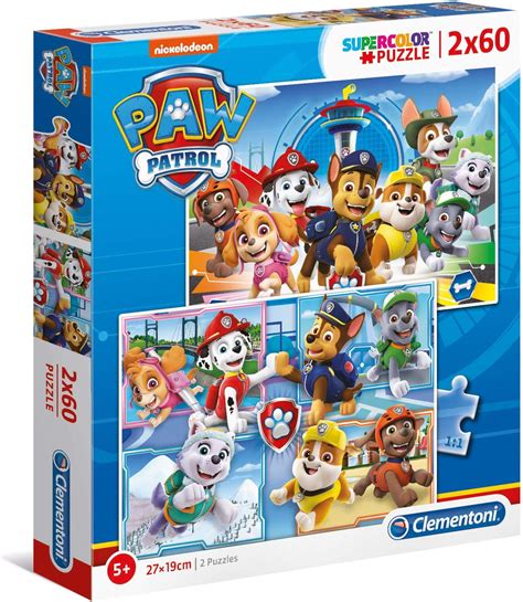 Clementoni Pat Patrouille 2x60 enfant boîte de 2 puzzles 60 pièces