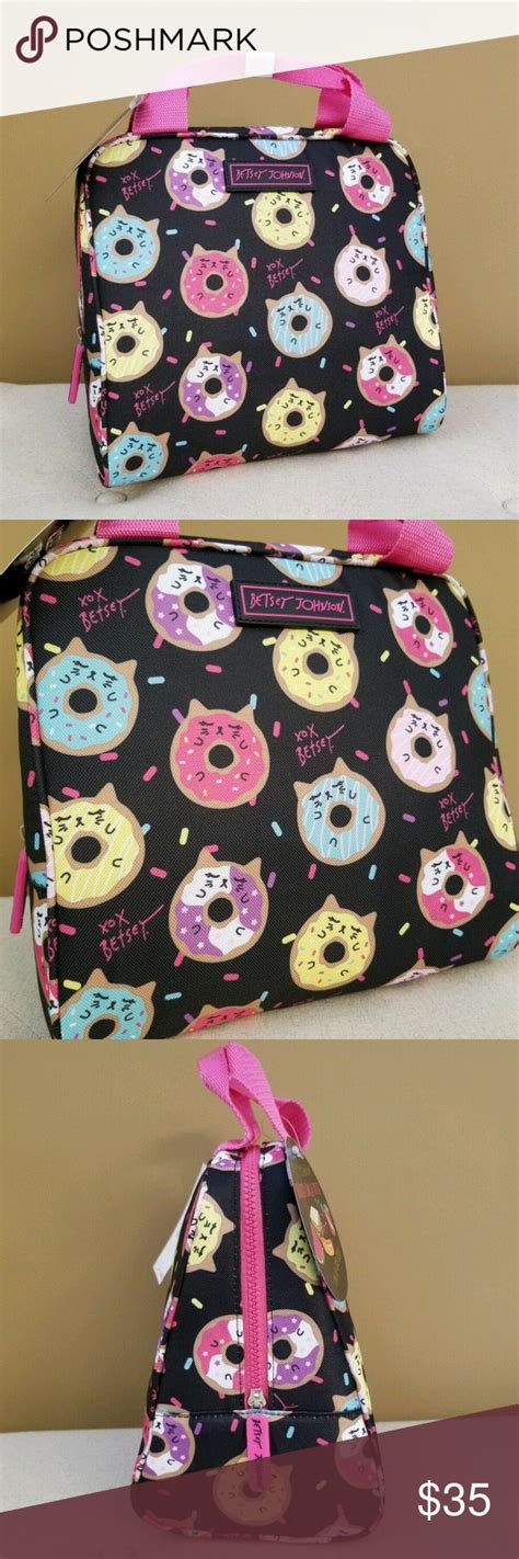 Cat Donuts Lunch Bag Betsey Johnson Insulated Bag Betsey Johnson