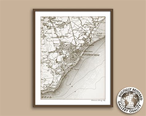 Eastbourne Map Old Eastbourne Map Vintage Map City Map - Etsy UK