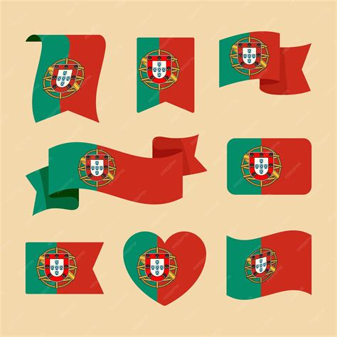 Premium Vector Hand Drawn Portugal Flag Collection Element