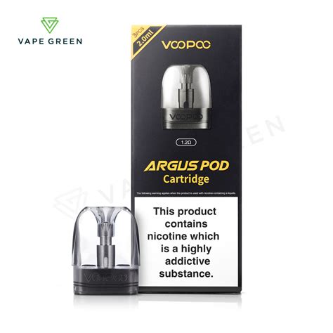 Voopoo Argus Replacement Pods Pack Free Uk Delivery Vape Green