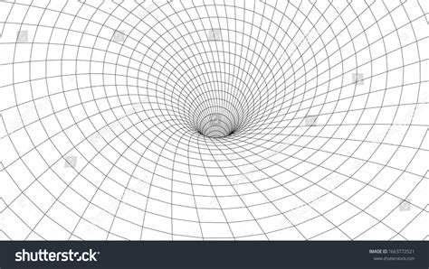 Wireframe Abstract Tunnel D Vector Wormhole Stock Vector Royalty Free