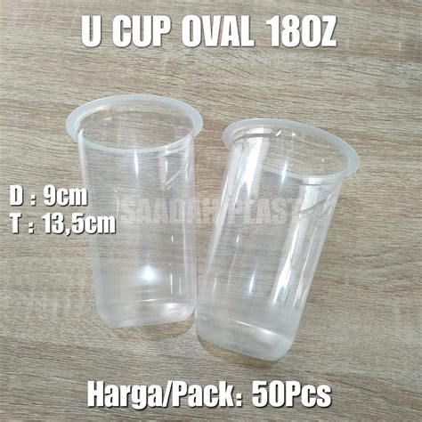 Jual Isi Gelas Oval Oz U Cup Bahan Pp Tebal Shopee Indonesia