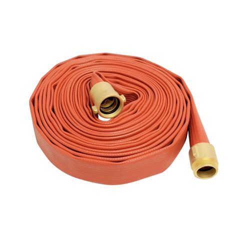 1 1 2 X 75 Red Coupled Brass IPT NPSH Rubber Covered Fire Hose 500