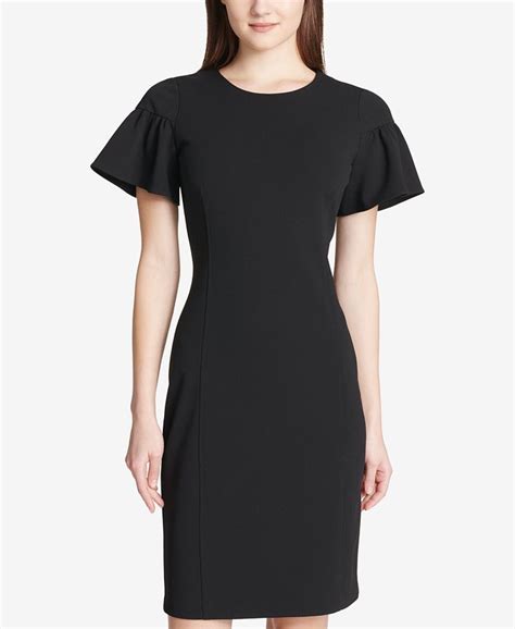 Calvin Klein Ruffled Sleeve Sheath Dress Macys