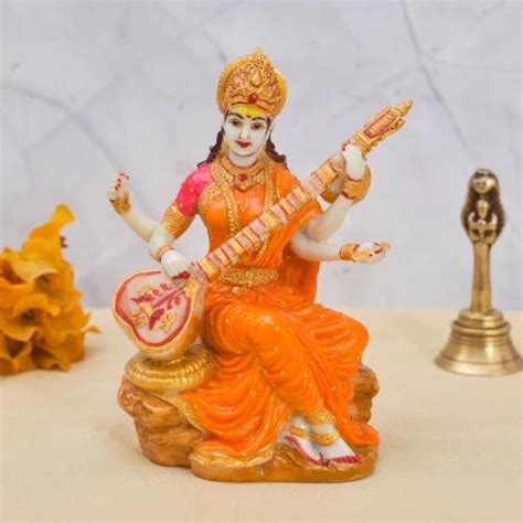 Orange Resin Saraswati Ji Statue at Rs 1000 in Jaipur | ID: 2851529035455