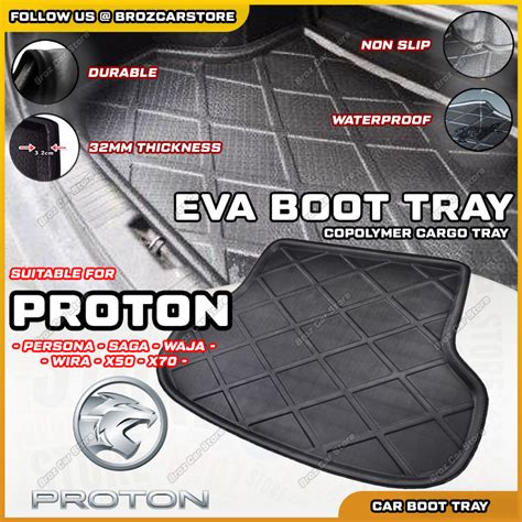 For Proton Eva Boot Tray Copolymer Car Luggage Cargo Trunk Tray Dulang