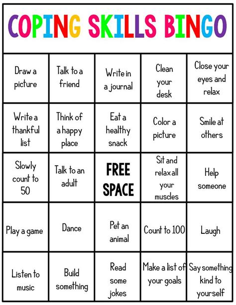 Free Printable Printable Coping Skills Cards Printable Templates By Nora