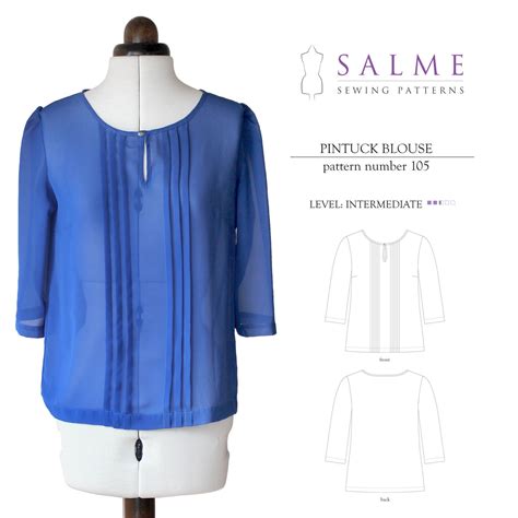 Pintuck Blouse PDF Sewing Pattern By Salmepatterns On Etsy