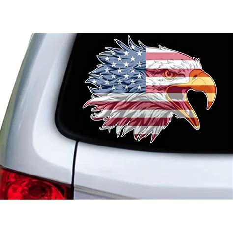 American Eagle Usa Flag Car Decal Window Die Cut Patriotic Auto Bumper Sticker Vinyl Decal For