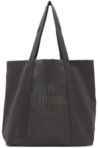 Maison Kitsuné Grey Palais Royal Shopping Tote SSENSE