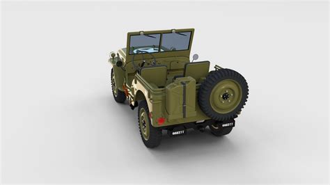 Full W Chassis Jeep Willys Mb Military Rev D Model Cgtrader