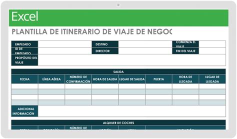 Plantilla De Viaje De Excel