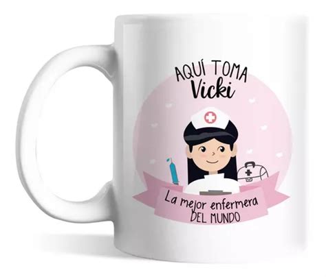 Enfermera Enfermero Taza Personalizada Nombre Cerámica Meses sin interés