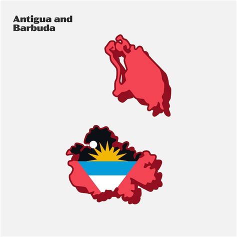 Infografía del mapa de la bandera del país de la nación de Antigua y