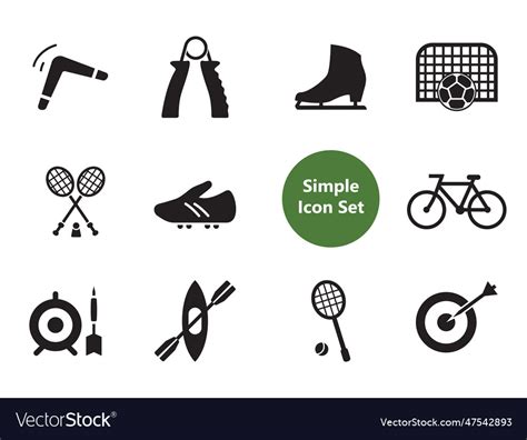 Sport simple icons set Royalty Free Vector Image