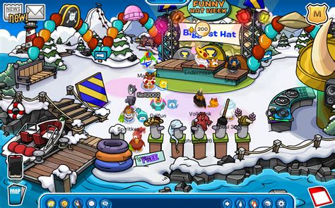 Club Penguin Funny Hat Week At Dock Now Club Penguin Cheats