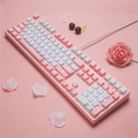 Kawaii Classic Pink Mechanical Keyboard USB Wired