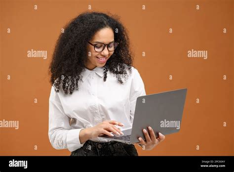 Purposeful African American Woman Entrepreneur Or Female Office Worker In Formal Shirt And