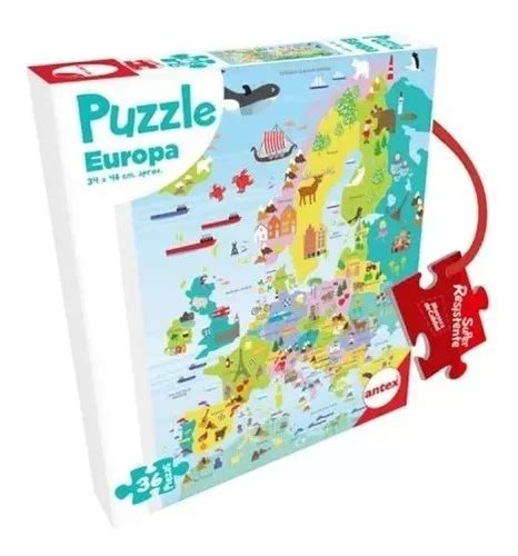 Puzzle Mapa Europa Piezas Infantil Antex Casa Valente