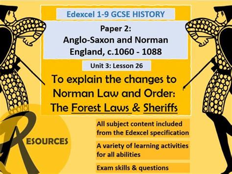 GCSE History Anglo Saxon Norman England Norman Sheriff Forest