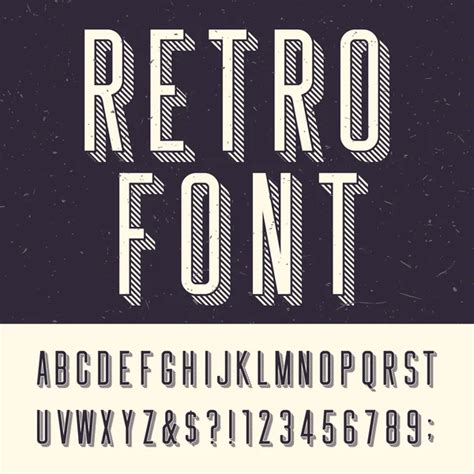 80 S Retro Alphabet Font Metallic Effect Shiny Oblique Letters And