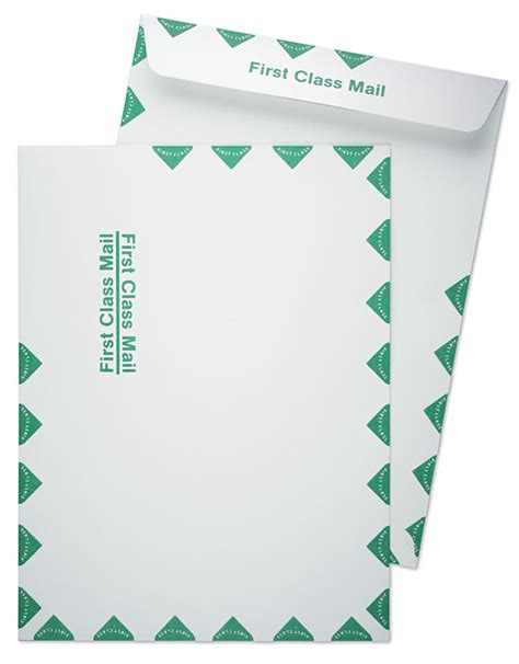 9 x 12 Catalog 28lb White Wove First Class Mail Green Diamond Border ...