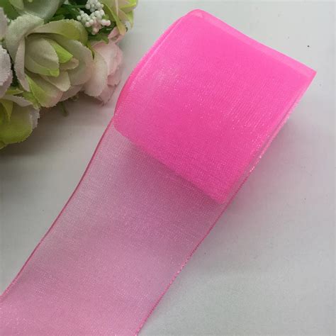 5 Yards Lot 1 1 2 38mm Tief Rosa Organza Band Bogen Haar Hochzeit