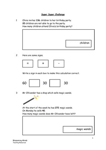 Ks1 Year 2 Maths Sats Subtraction Revision Teaching Resources