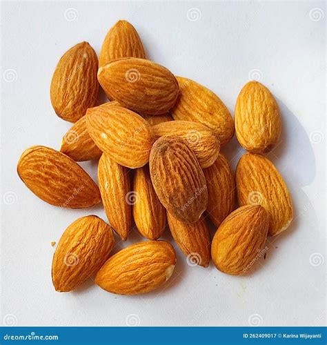 Dried Raw Almond Nuts In White Background Stock Image Image Of