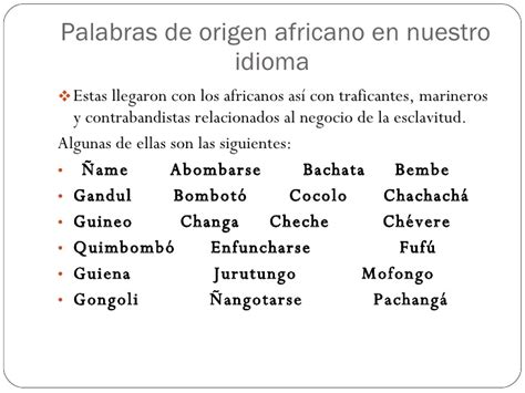 Palabras De Origen Africano Asomecosafro Co