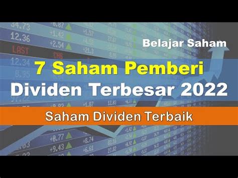 Nabung Saham 2022 IHSG Saham Dividen Terbaik Paling Rajin Bagi