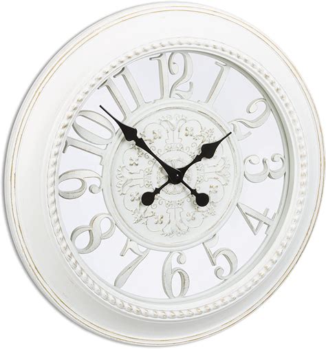 Relaxdays Xl Wall Clock Vintage Style Quiet Hanging Clock In Romantic