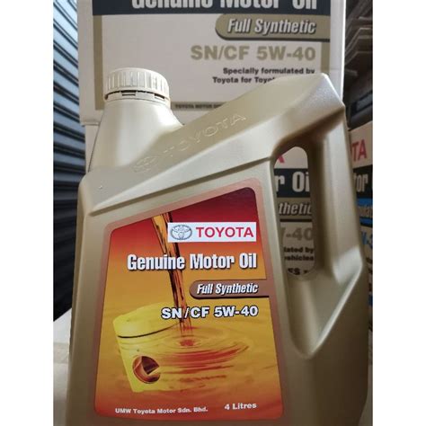 GENUINE TOYOTA FULL SYNTHETIC MOTOR OIL SN CF 5W 40 ENGINE OIL 5W40