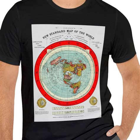 Flat Earth T Shirt Gleason Map Shirt Conspiracy Shirt Gleason Shirt