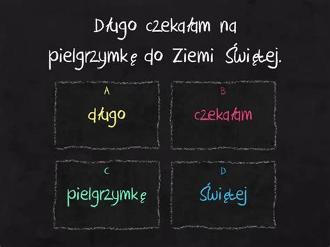 Wskaż przymiotnik Quiz