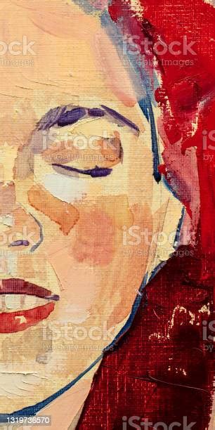 Watercolor Painting Female Portrait Handmade Stock Illustration