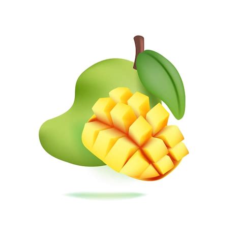 Ilustración suave del icono de mango 3d Vector Premium