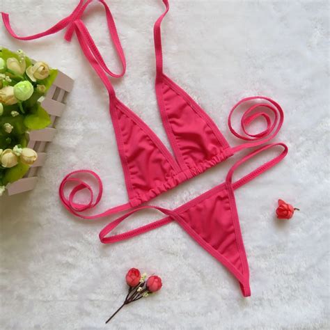 Sexy Mini Bikini Set G String Swimwear For Women Thong Micro Free