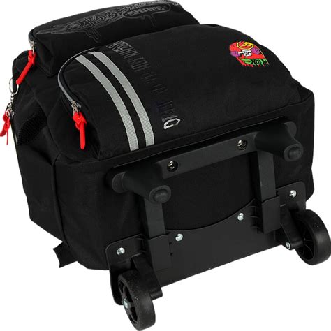 Mochila escolar em poliéster rodas Hot Wheels Skate Preta