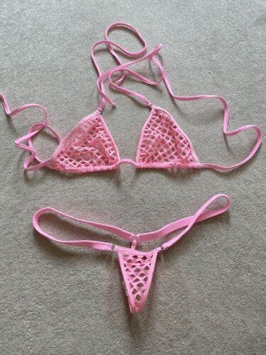 Wicked Weasel Mega Mesh Pink Bikini Set XL Microminimus EBay 7200 Hot