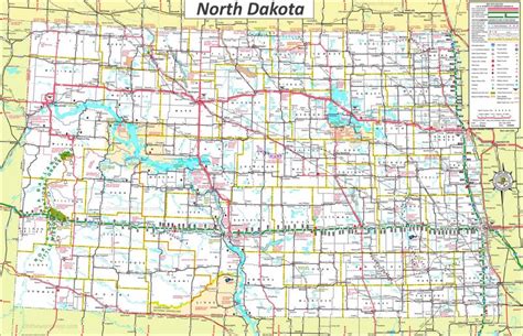 large detailed tourist map  north dakota  cities  towns