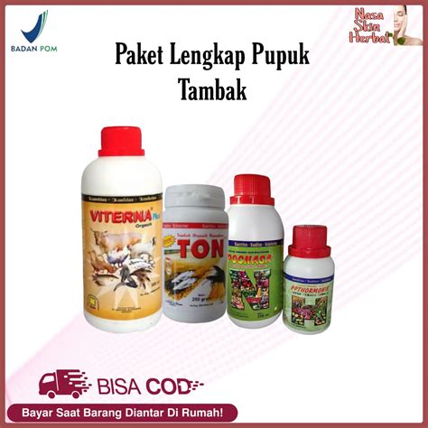 PAKET LENGKAP PUPUK TAMBAK NUTRISI IKAN BANDENG LELE UDANG VITAMIN