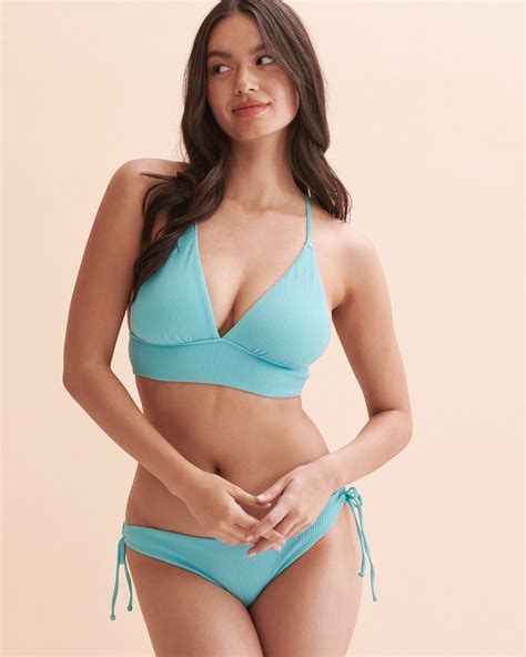 TROPIK Textured Triangle Bikini Top Deep Sky Blue Bikini Village